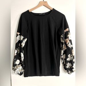 Black Sweater with Flower Sleeves